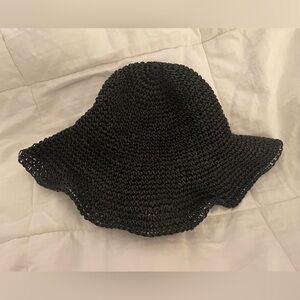 Black Crochet Bucket Hat